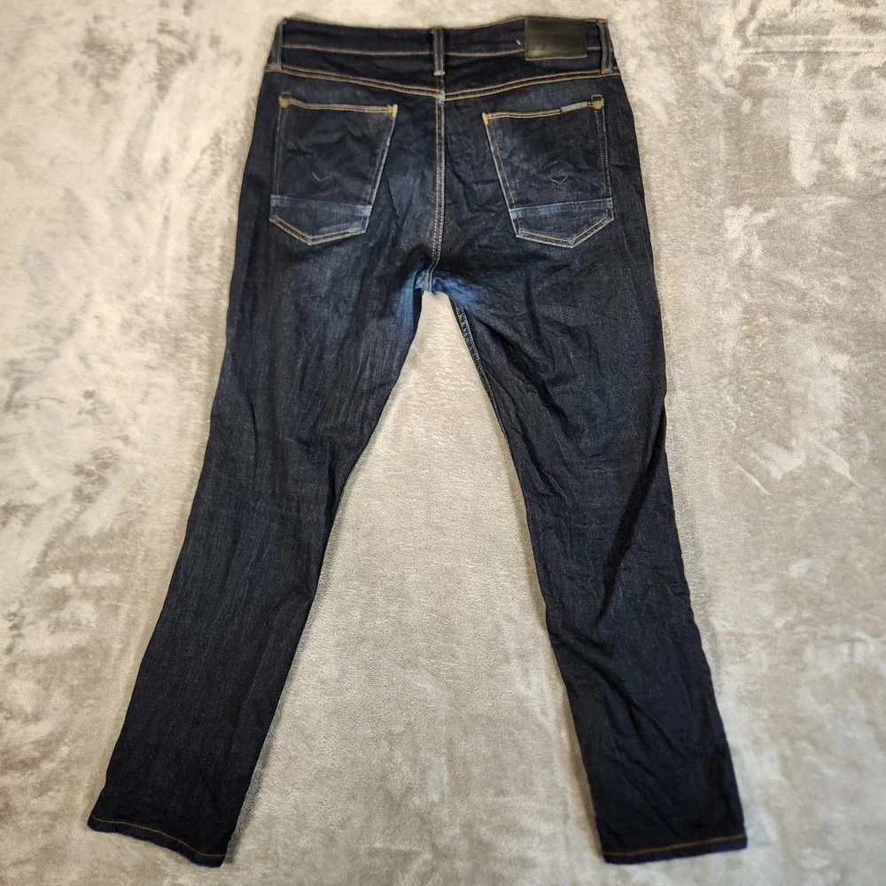 Hudson Blake Slim Straight Jeans Mens 32 Dark Indigo Excellent Stretch Denim